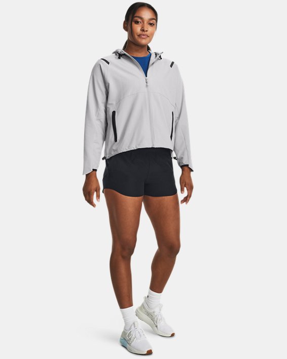 Women's UA Unstoppable Hooded Jacket in Gray image number 2